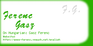 ferenc gasz business card